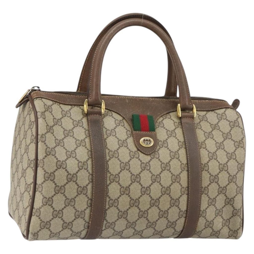 GG Supreme Web Sherry Line Boston Bag